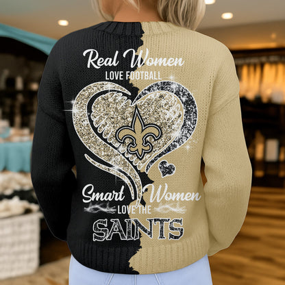 Premium NFL X NO Smart Woman Love Football Cozy Split Knit Cardigan V2 NDT NHM