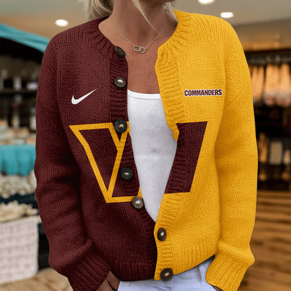 Premium NFL X WAS Smart Woman Love Football Cozy Split Knit Cardigan V2 NDT NHM