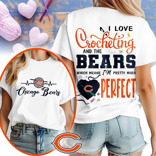 Premium NFL x CHI Crochet Fan 3D Shirt NDT NHM 2810