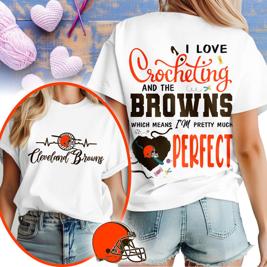 Premium NFL x CLE Crochet Fan 3D Shirt NDT NHM 2810