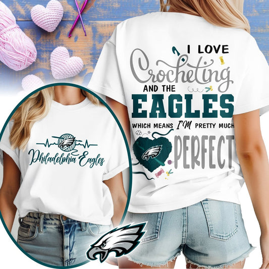 Premium NFL x PHI Crochet Fan 3D Shirt NDT NHM 2810