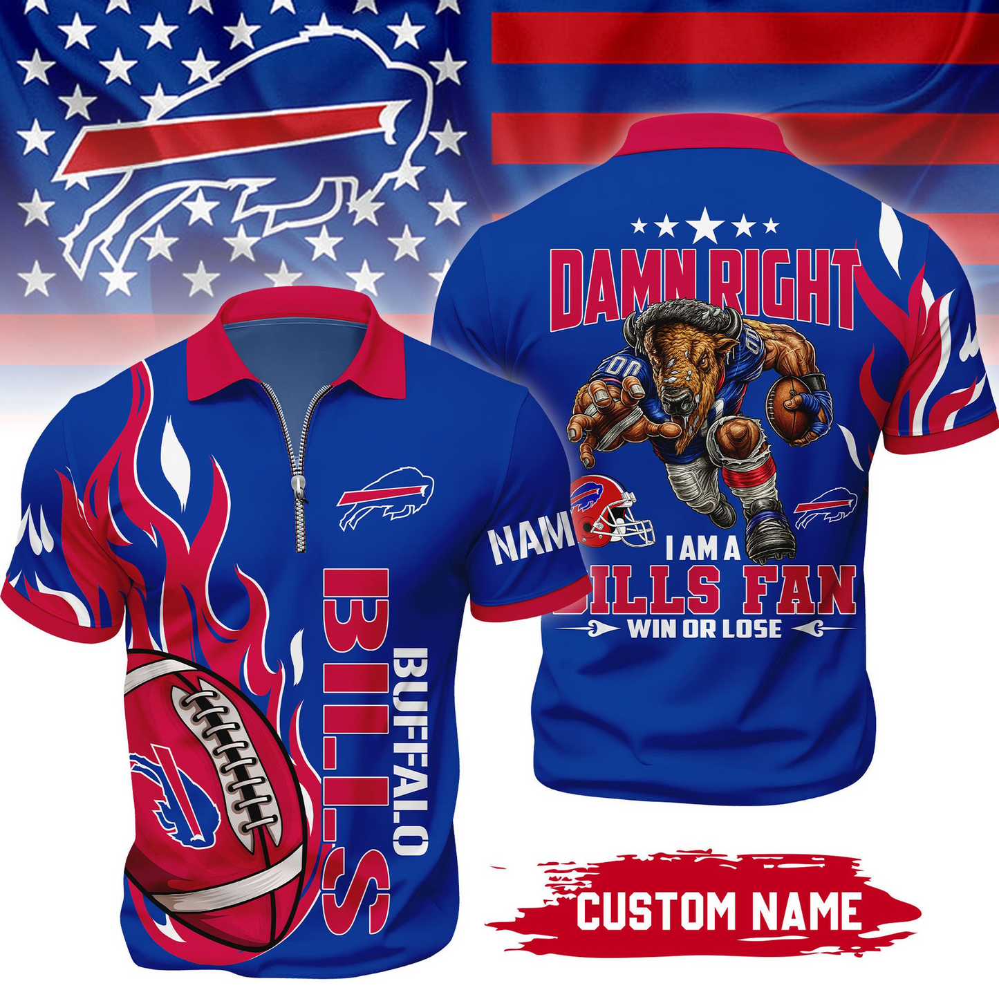 Premium NFL x BB True Fan Zipper Polo V1 NAK NHT