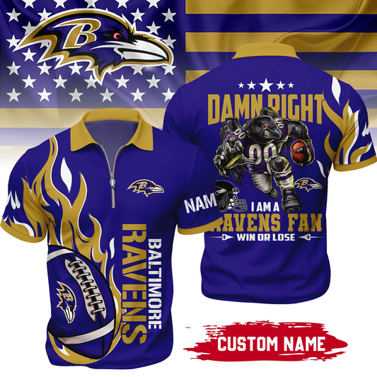 Premium NFL x BR True Fan Zipper Polo V1 NAK NHT