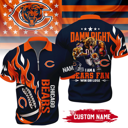 Premium NFL x CB True Fan Zipper Polo V1 NAK NHT