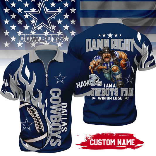 Premium NFL x DAL True Fan Zipper Polo V1 NAK NHT