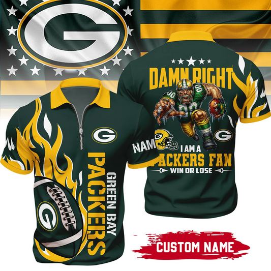 Premium NFL x GBP True Fan Zipper Polo V1 NAK NHT