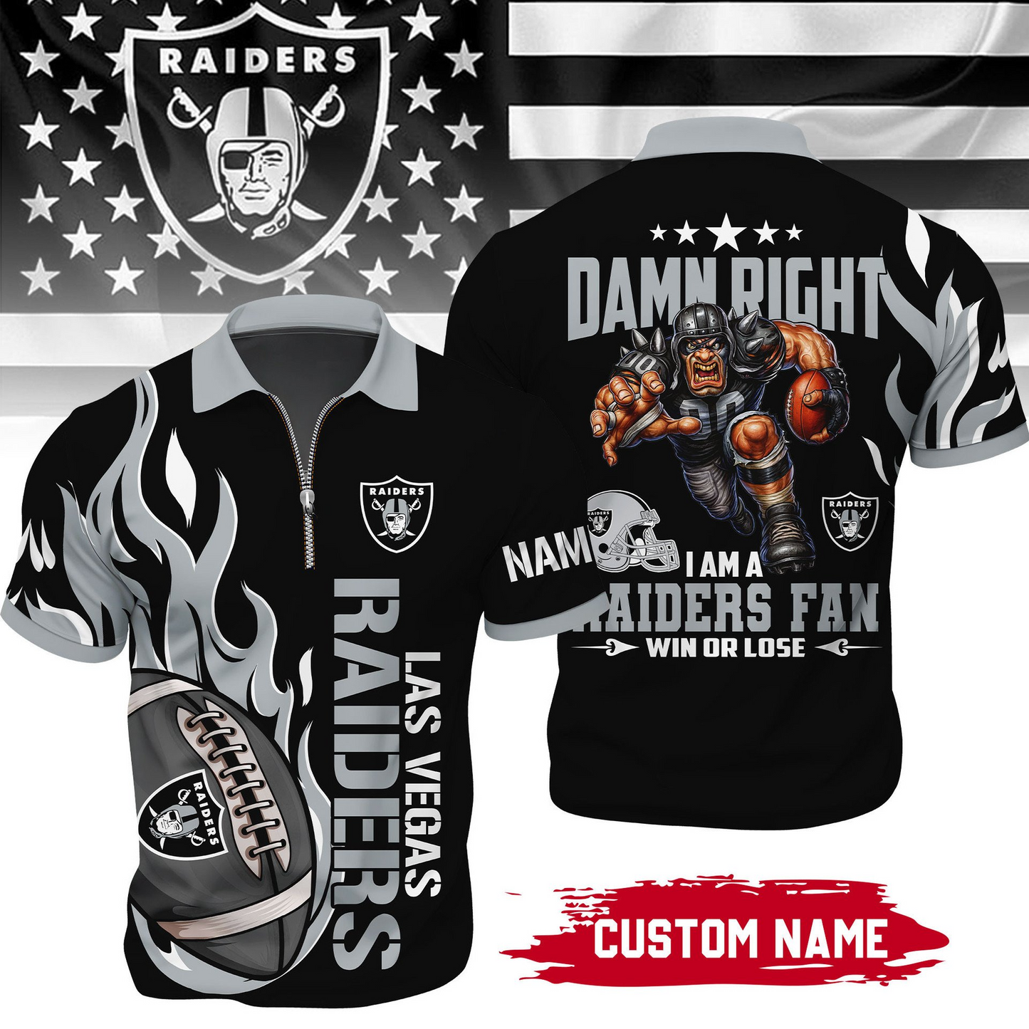 Premium NFL x LVR True Fan Zipper Polo V1 NAK NHT