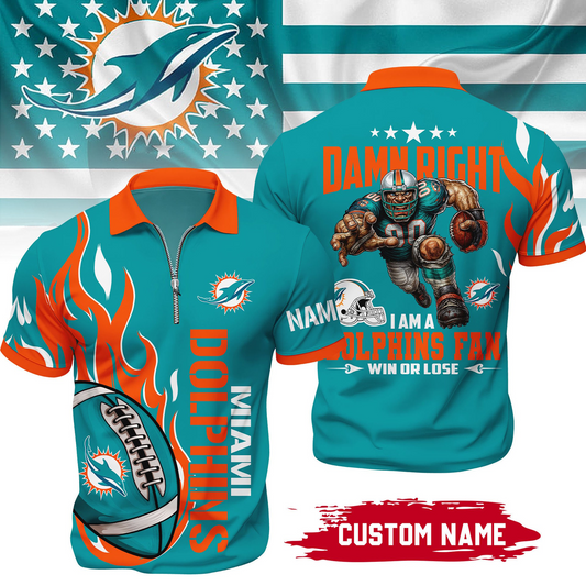 Premium NFL x MD True Fan Zipper Polo V1 NAK NHT