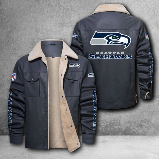SEA X NFL LEATHER JACKET DATND THUONGNH