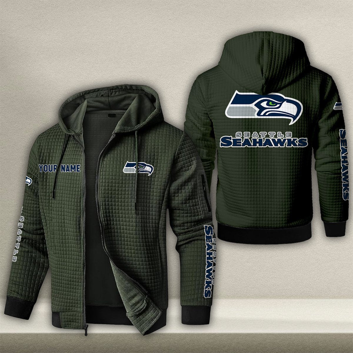 SEA x NFL Quilted Zip Hoodie DatND DVT