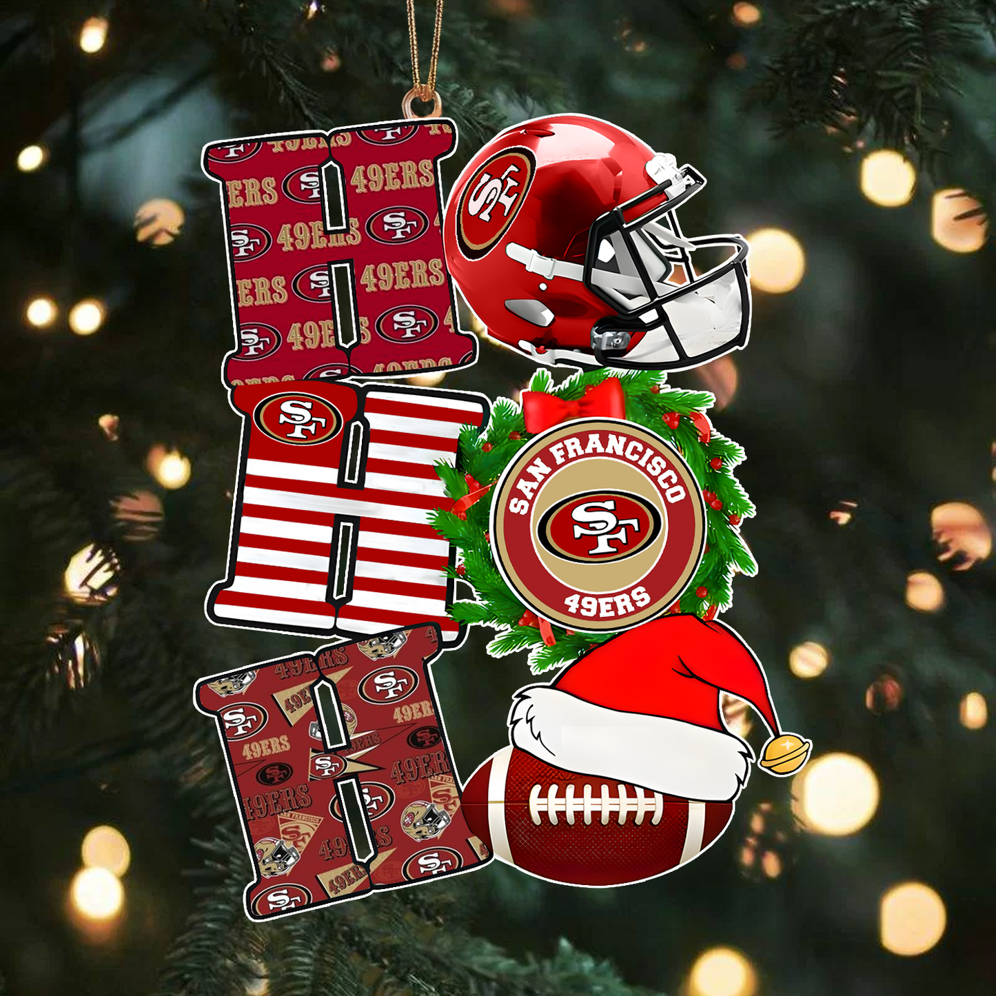 SF x NFL Christmas Ho Ho Ho Ornament 0101 DatND ThuongNH
