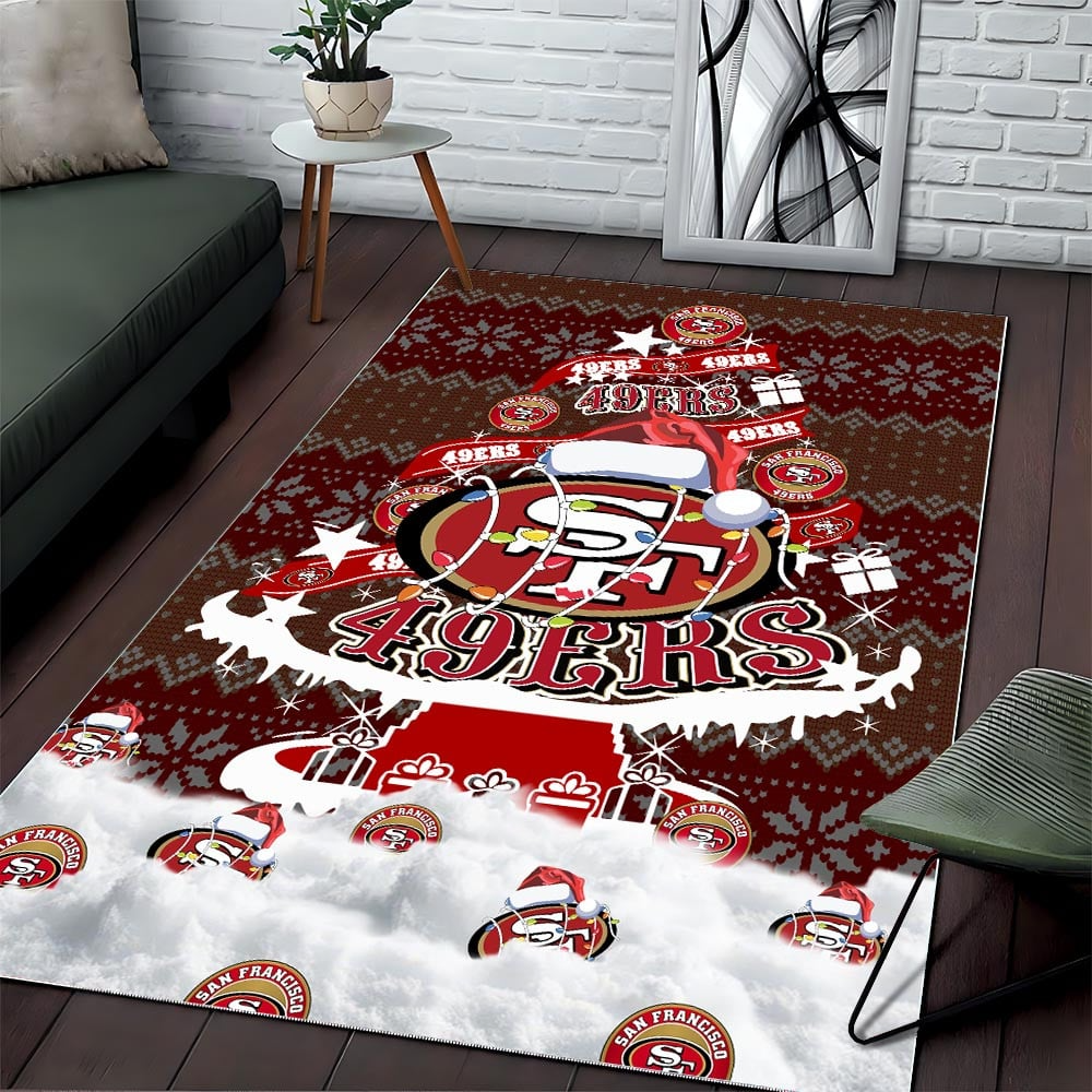 SF49 NFL Chrismas Carpet Rug DDT NTL