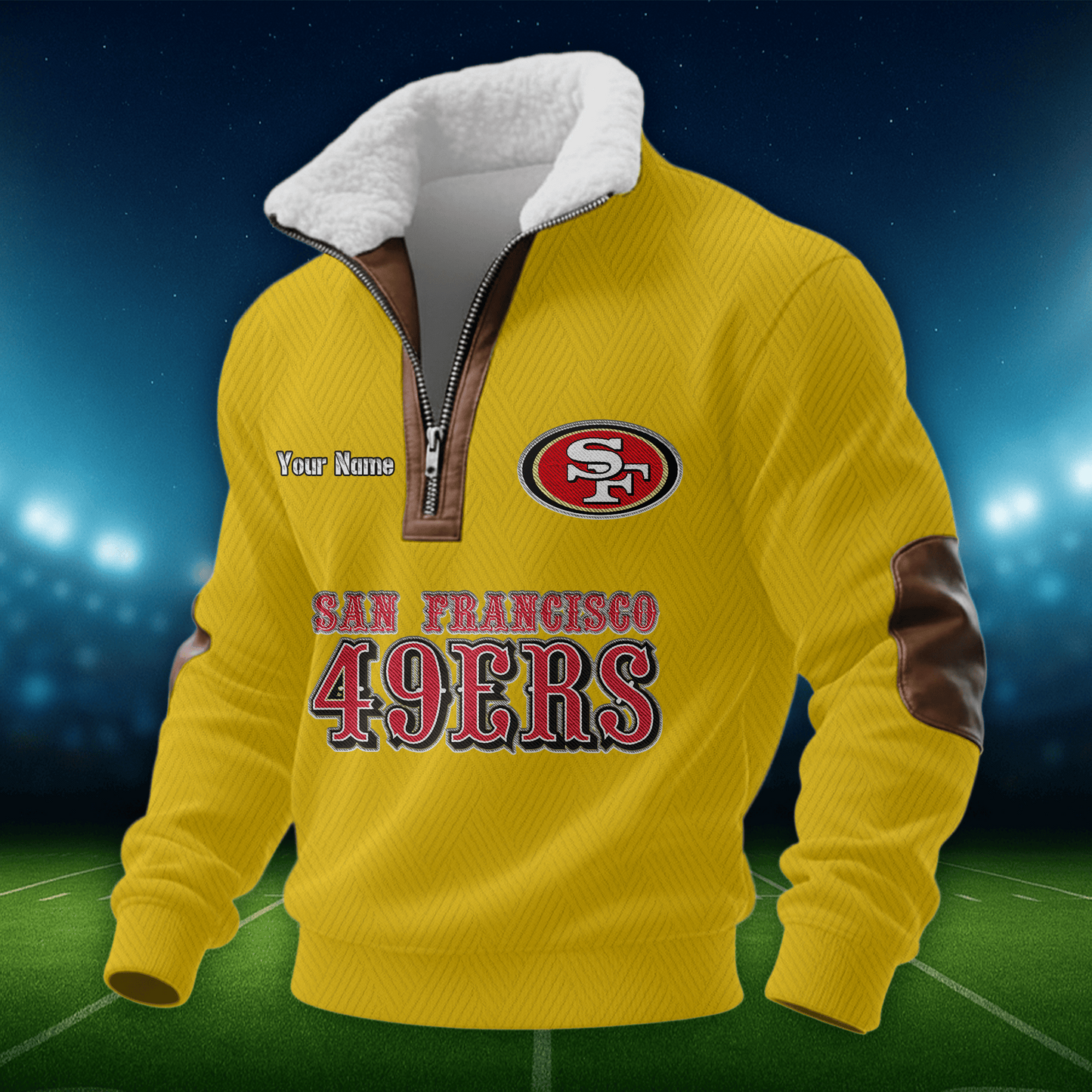 SF49 NFL Men Fur Collar Sweatshirt DDT CTND