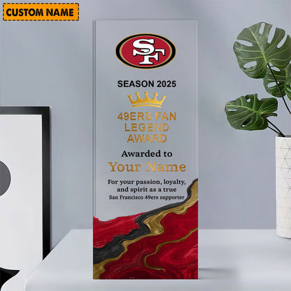 SF49 NFL Personalized Acrylic Award Plaque Funny Christmas Gift For Family DDT NTL
