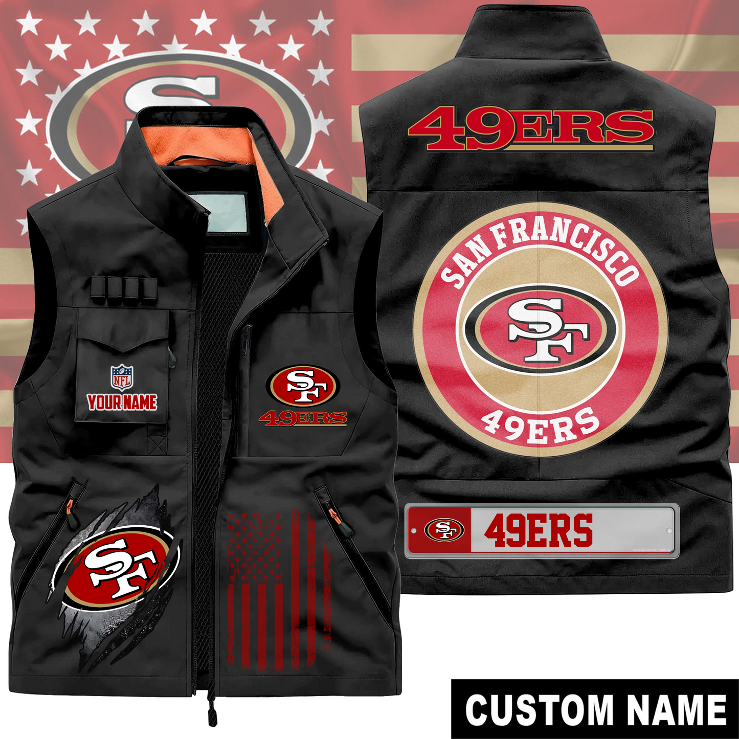 SF49 Premium NFL Fishing Vest DDT CTND