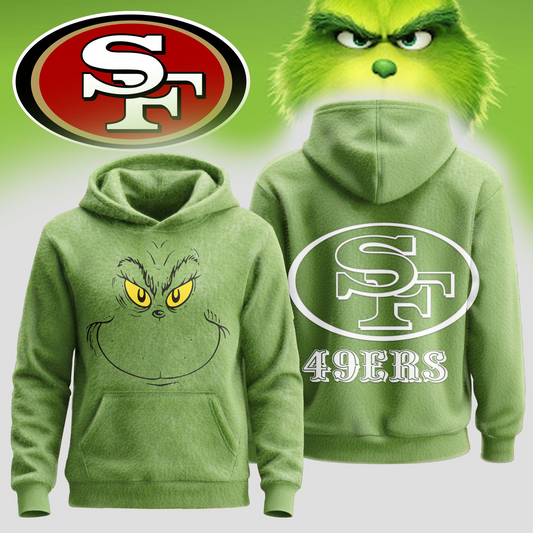 SF49 Premium NFL Grinch Christmas Hoodie DDT CTND