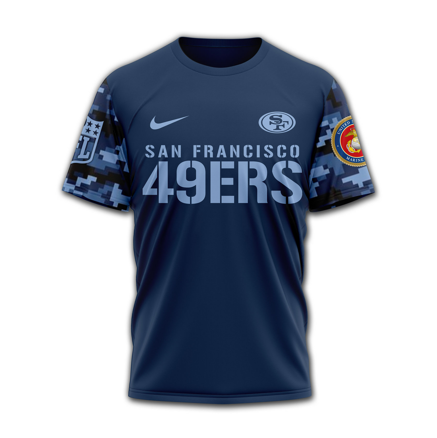 SF49 Premium NFL Navy Veteran Popeye 3D Shirt DDT CTND