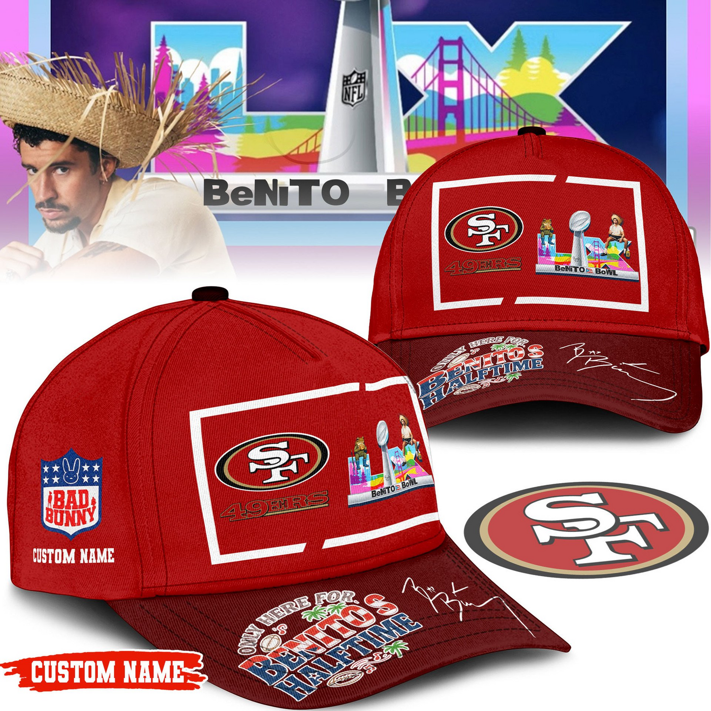 SF49 Premium NFL Only Here For Benitos Halftime Cap DDT HLPHUONG