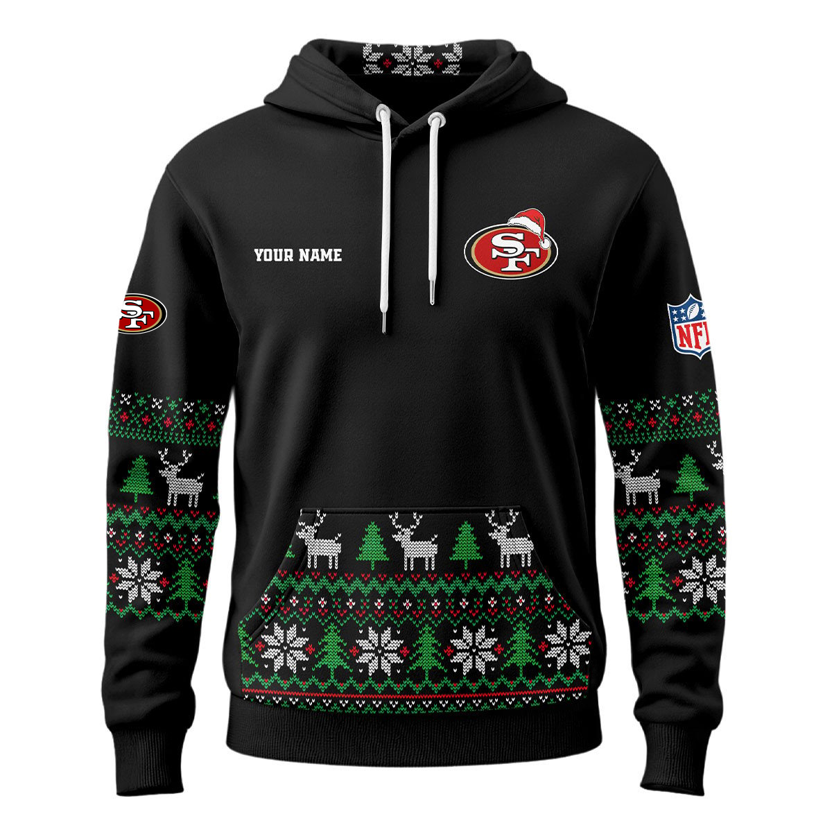 SF49 Premium NFL Personalized Papa Claus Hoodie DDT CTND