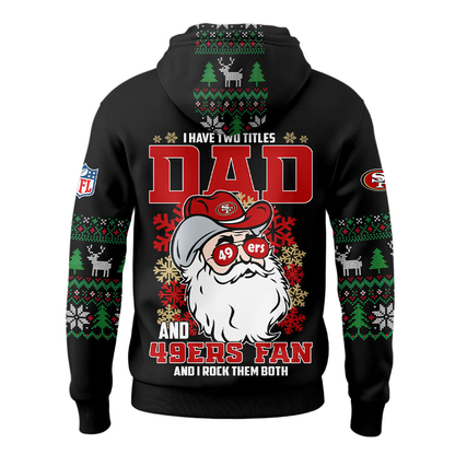SF49 Premium NFL Personalized Papa Claus Hoodie DDT CTND