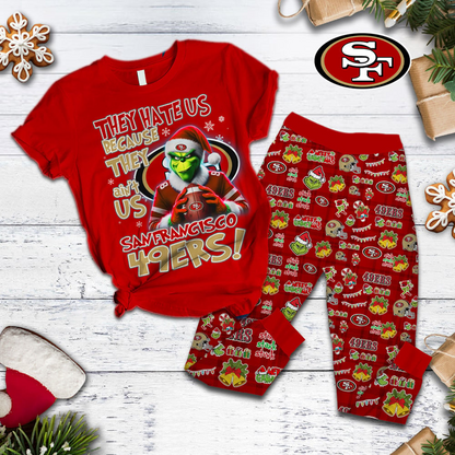 SF49 Premium NFL They Ain't Us Grinch Pajamas Set DDT CTND