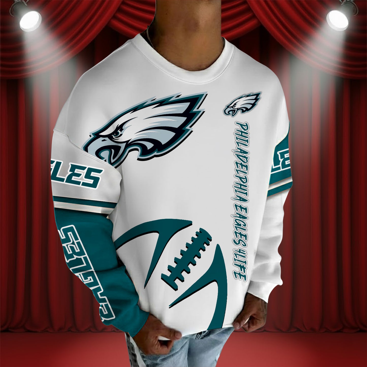 SIGNATURE NFL X PHI Graphic Crew Neck Over Sized Sweatshirt 2025 NDT NHM