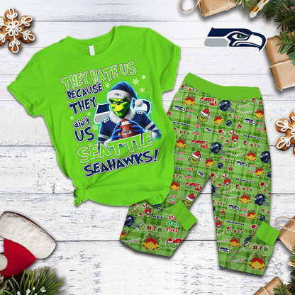 SS Premium NFL They Ain't Us Grinch Pajamas Set DDT CTND