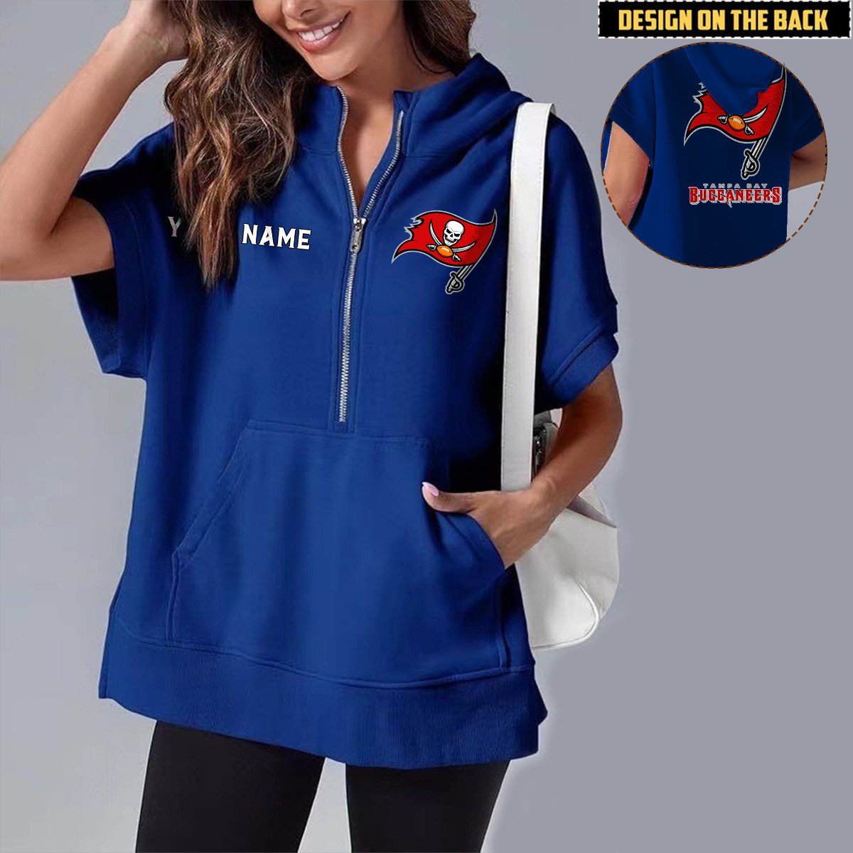 TB x NFL Short Sleeve Zip Hoodie DATND TANTD