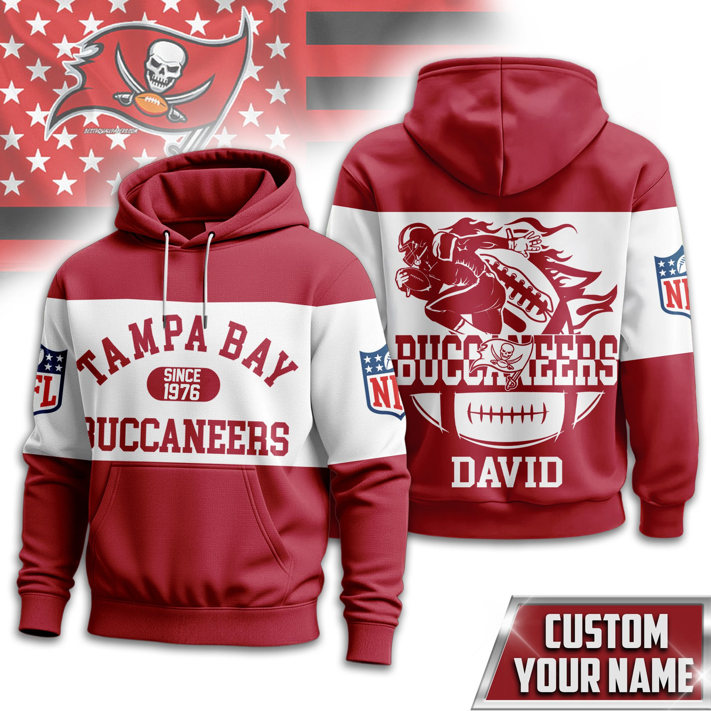 TBB Premium NFL Touchdown Spirit Personalized Hoodie DDT CTND