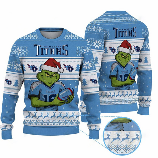 TEN X NFL Grinch Jersey Premium Ugly Sweater Xmas DATND THUONGNH