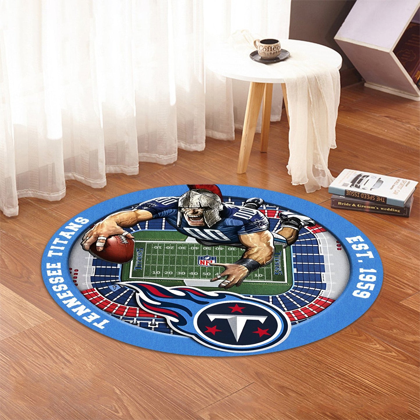 TEN x NFL Luxury 3D Round Rug DatND DVT