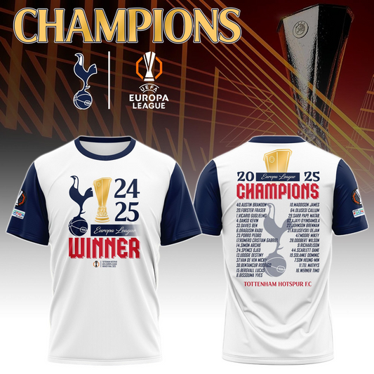 TOT UEFA Europa League Champion 2025 V19 Shirt DDTTTV