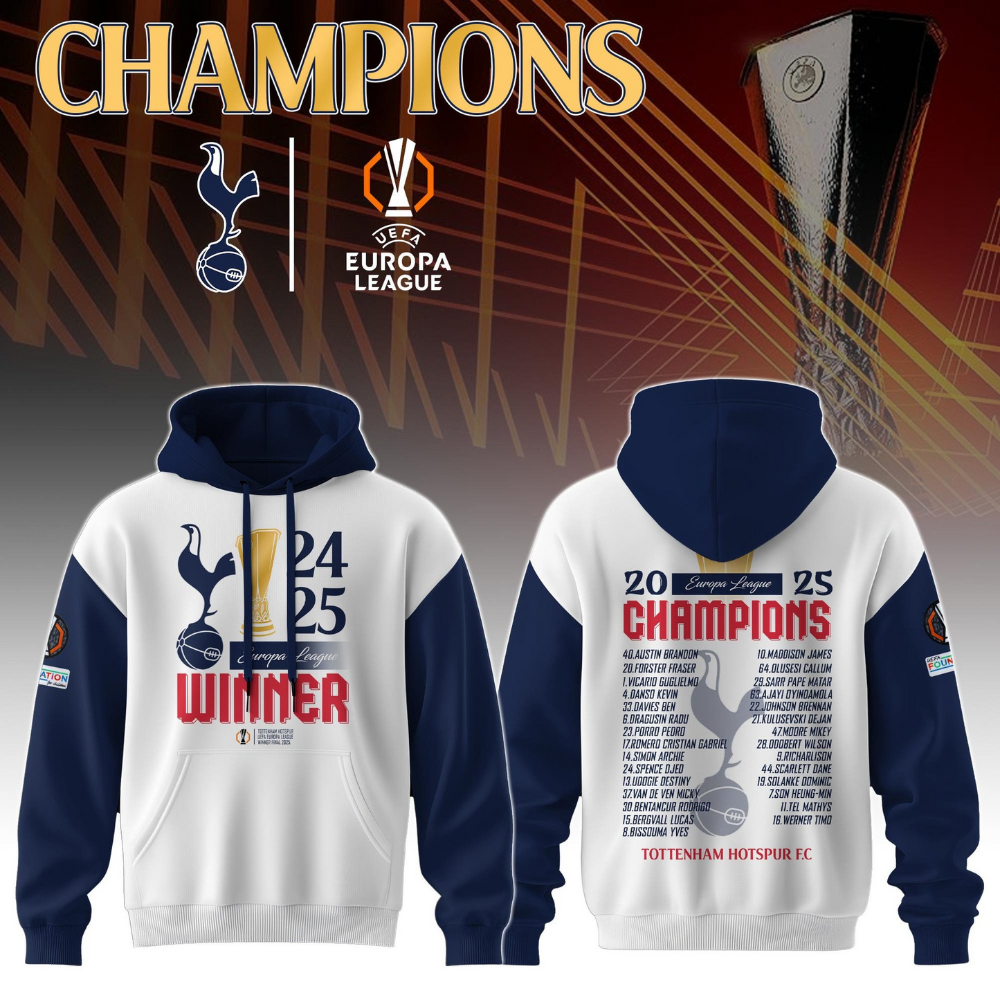 TOT UEFA Europa League Champion 2025 V19 Shirt DDTTTV