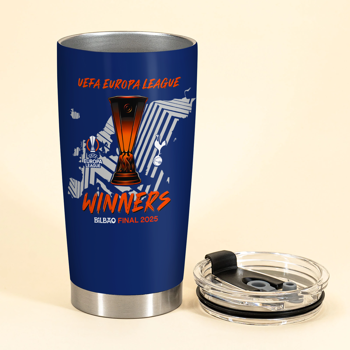 TOT UEFA Europa League Champion 2025 V9 Tumbler DDTCTND
