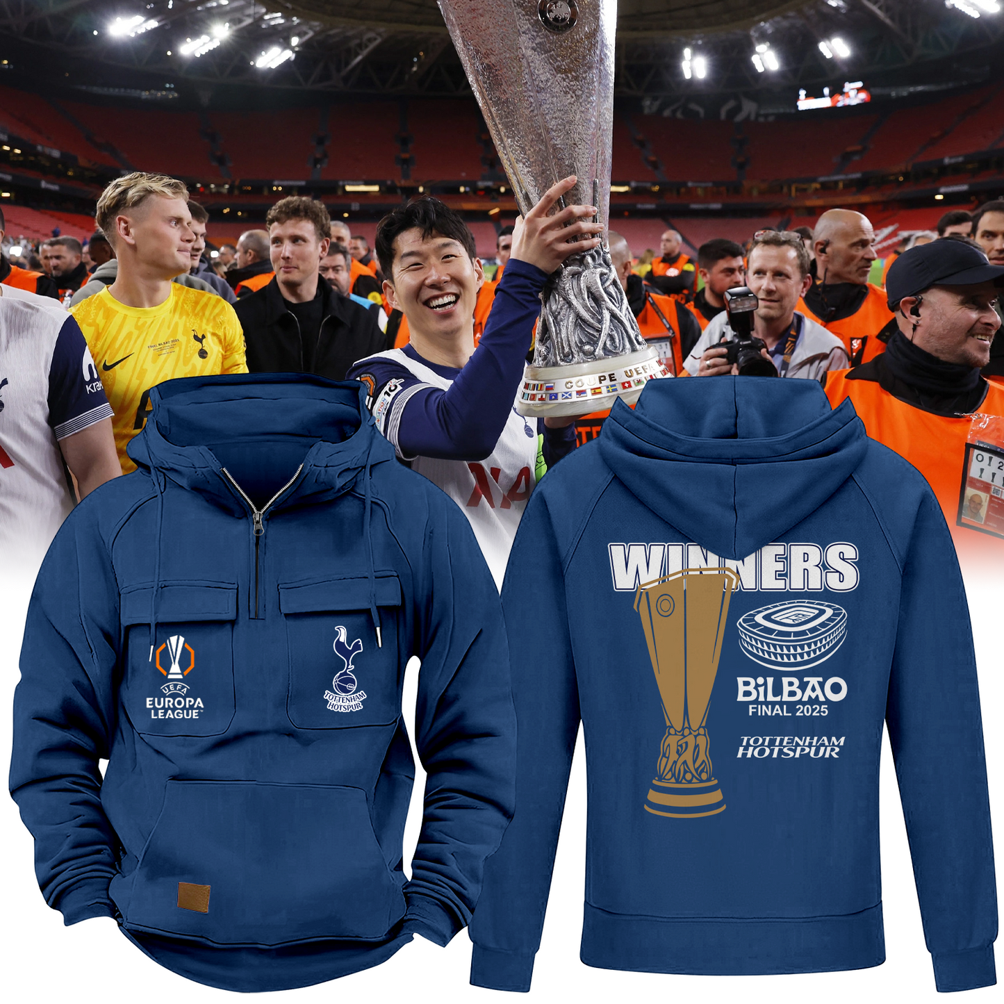 TOT CHAMPIONS UEFA EUROPA LEAGUE 2025 Quarter Zip Hoodie TM NTA V1