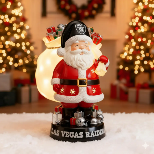 UNIQUE NFL X RAI Santa Claus LED NITE Holiday Statuary NDT NHM