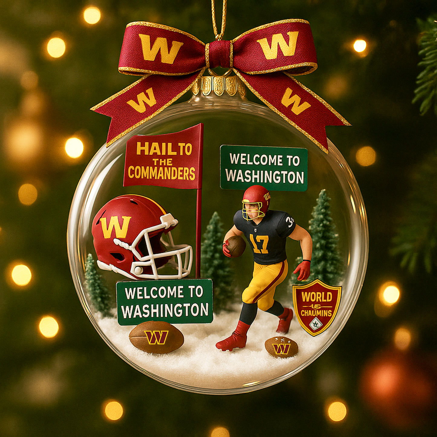 WAS x NFL Commemorative Christmas Ornament DatND DVT