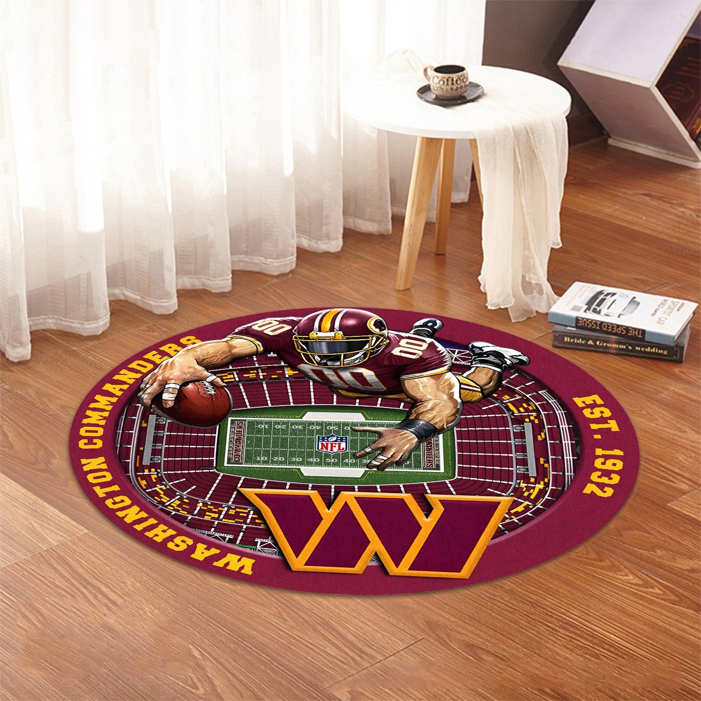 WAS x NFL Luxury 3D Round Rug DatND DVT