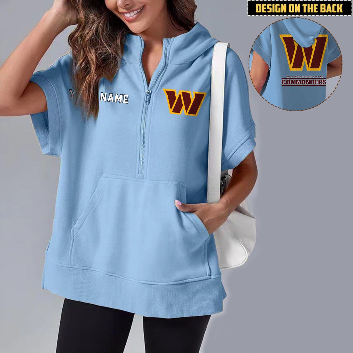 WAS x NFL Short Sleeve Zip Hoodie DATND TANTD