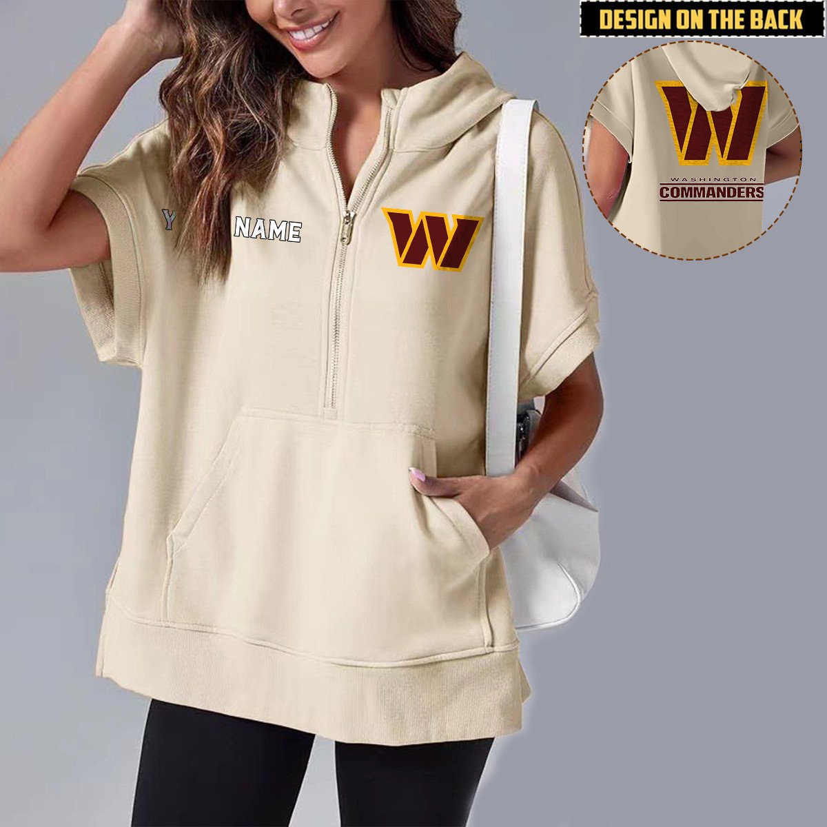 WAS x NFL Short Sleeve Zip Hoodie DATND TANTD