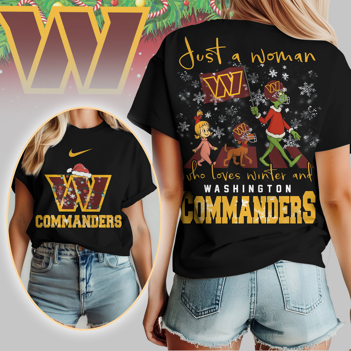 WC Premium NFL Just A Woman Who Loves Winter 3D Shirt DDT CTND