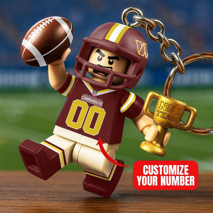 WC Premium NFL Lego No. 1 Team Personalized Key Chain DDT NTL