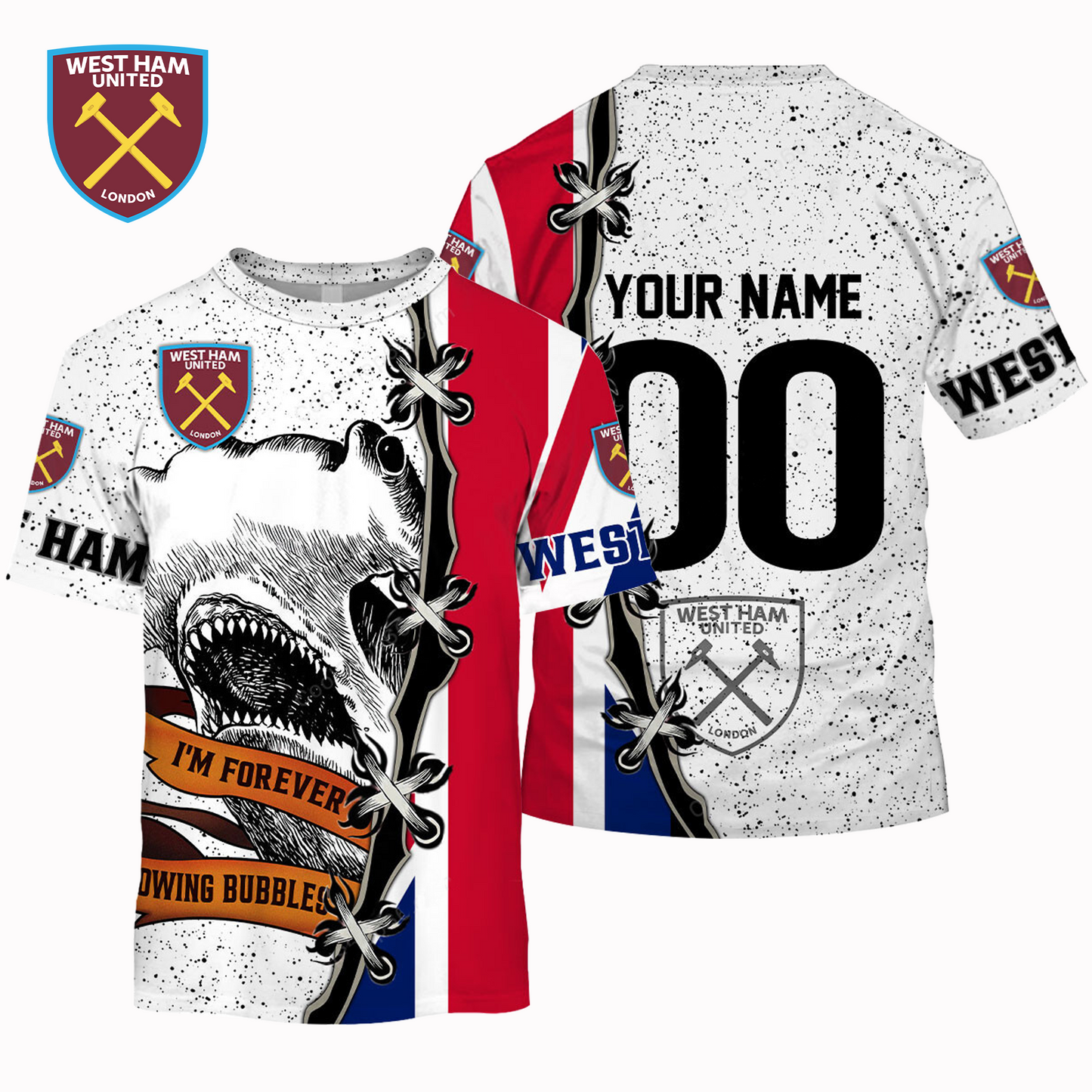 WHU x EPL UK Flag Mascot Design Shirt DDT CTND