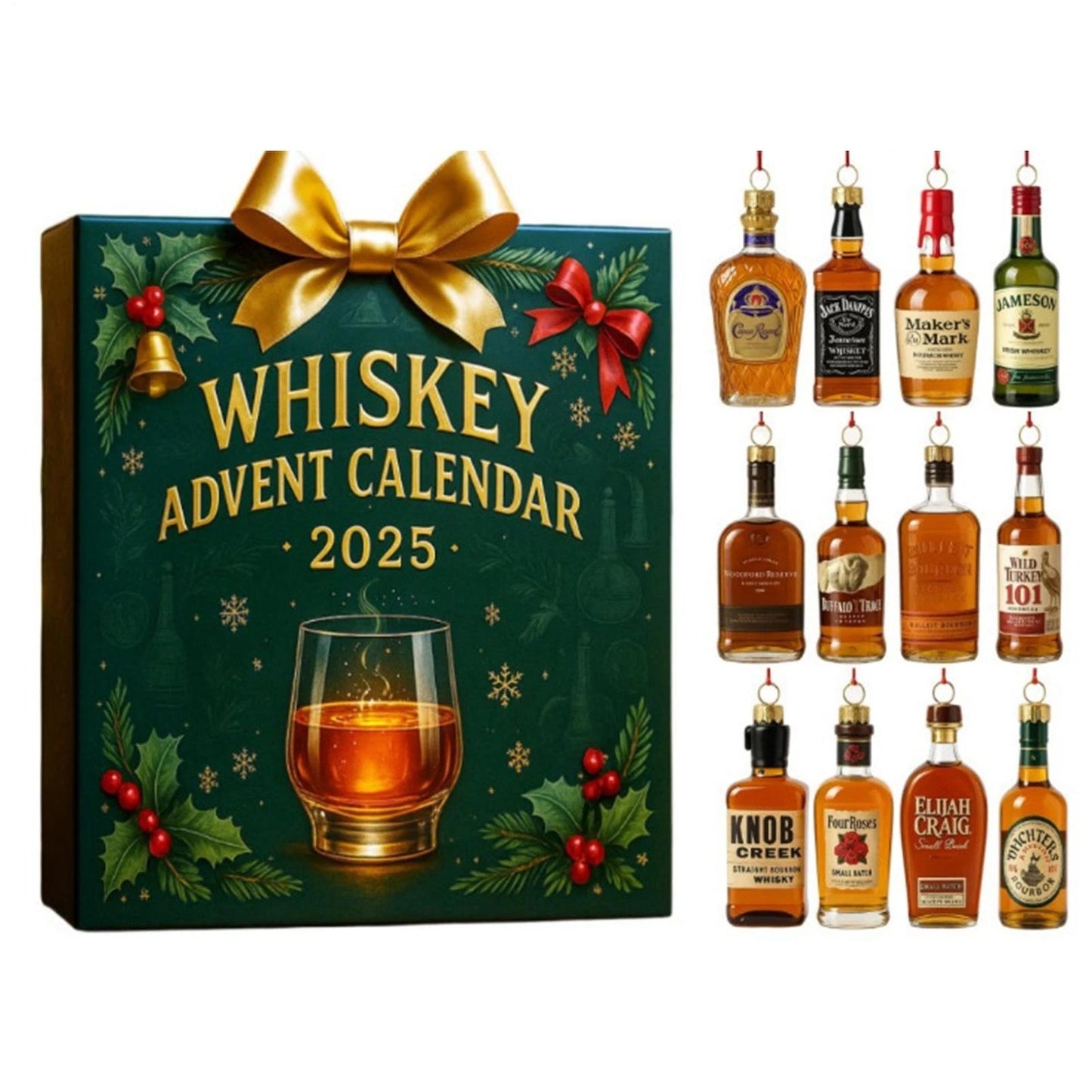 DISCOUNT 60% Whiskey Advent Calendar 24 Days Without Repetition, 2D Christmas Decor BQH