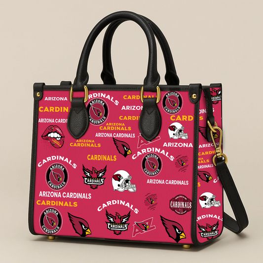 Arizona Cardinals Women Leather Hand Bag V1 DATND TANTD