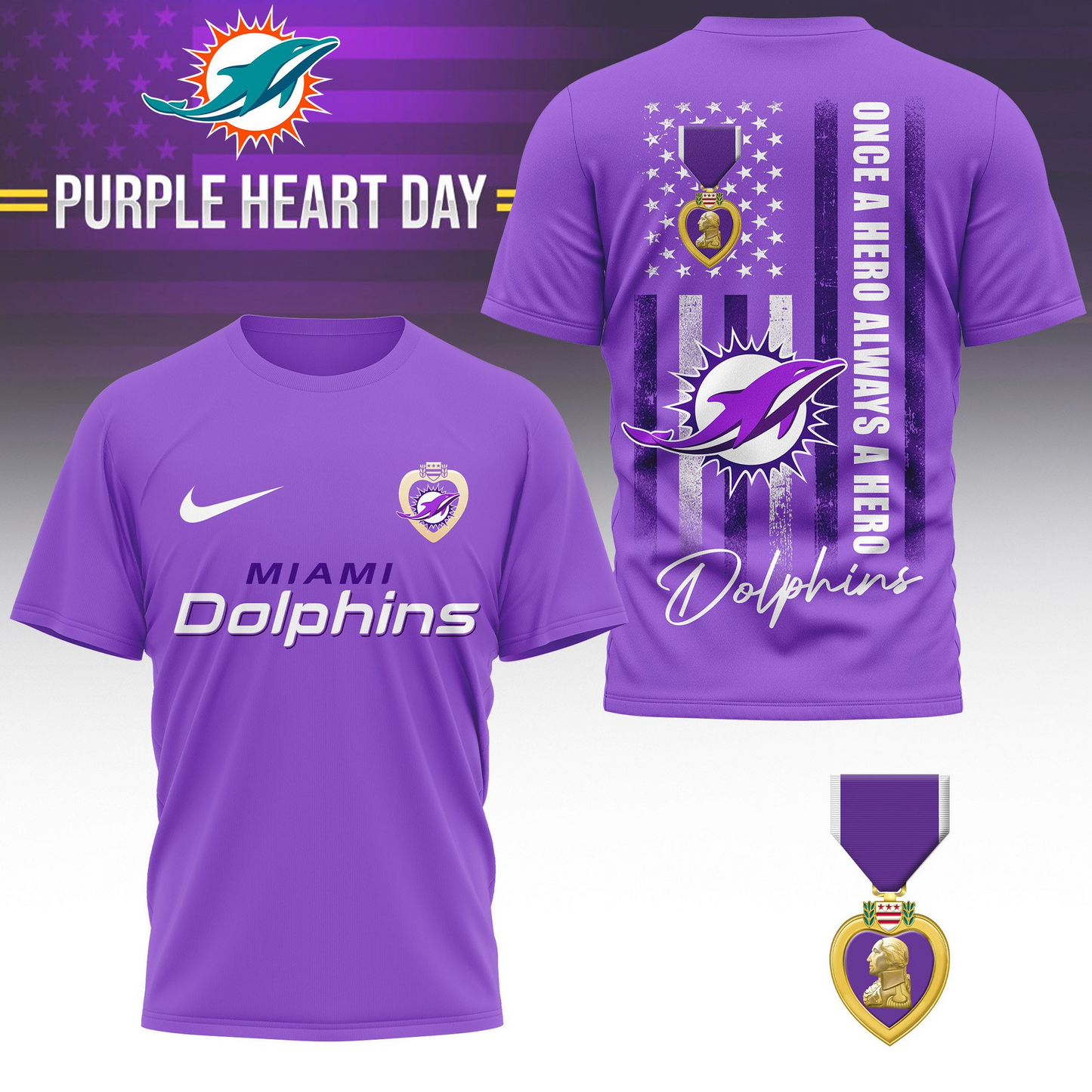 MD Premium National Purple Hear Day 3D Shirt DDT TTV