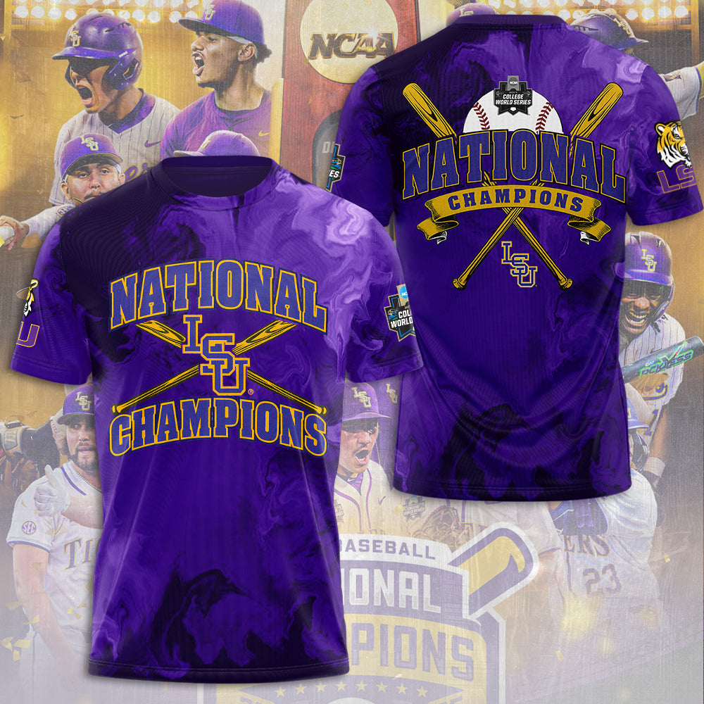 LSU Wins 2025 DI Baseball National Championship V61 Shirt DDT CTND