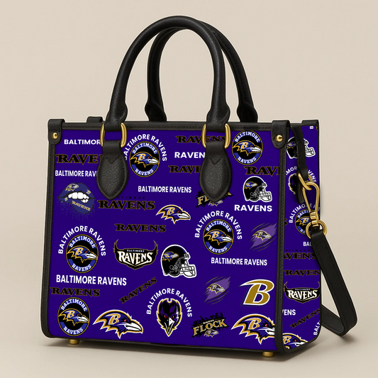 Baltimore Ravens Women Leather Hand Bag V1 DATND TANTD