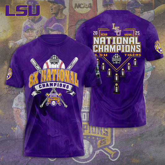 LSU Wins 2025 DI Baseball National Championship V62 Shirt DDT CTND
