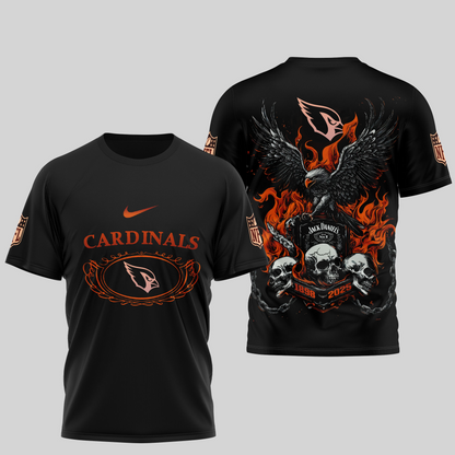 Premium NFL Flaming Eagle Skull T-Shirt DDT CTND